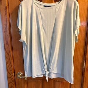 Apt 9 Light Sage Tie-Front Short Sleeve Top